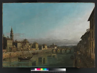 Der Arno in Florenz mit der Ponte alla Carraia, ca. 1745